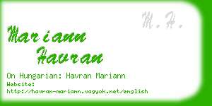 mariann havran business card